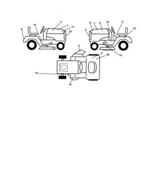 Decals Diagram and Parts List for 917252800  Craftsman Lawn Tractor