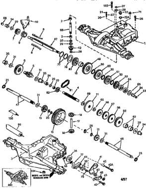 Transaxle 930-053 (71/143) Diagram and Parts List for 143930-053  Craftsman Lawn Tractor