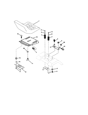 Seat Assembly Diagram and Parts List for 917271860  Craftsman Lawn Tractor