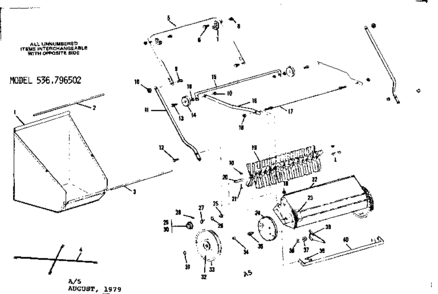 Replacement Parts Diagram and Parts List for 536796502  Craftsman Lawn Tractor