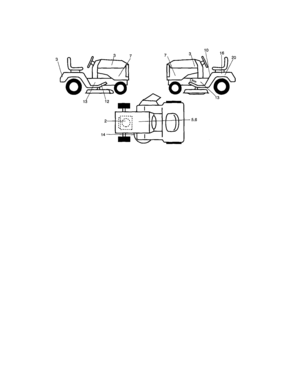 Decals Diagram and Parts List for 917286030  Craftsman Lawn Tractor