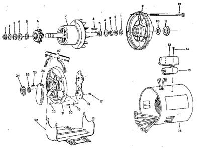 Unit Parts Diagram and Parts List for 62817  Craftsman Power Motor