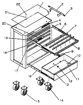 Part Location Diagram of M7413A11 Craftsman Drawer liner