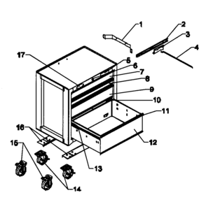 Tool Box Diagram and Parts List for 706599030  Craftsman Tool Stand & Cart