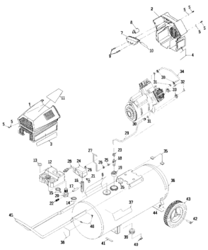 Default Diagram and Parts List for 919-16633 Type 0 Craftsman Compressor