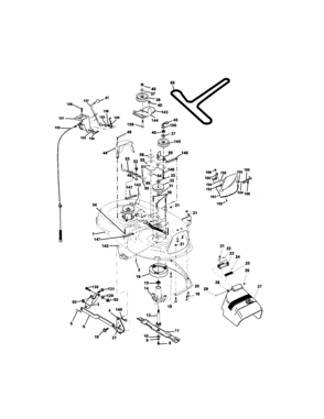Mower Deck Diagram and Parts List for 917271642  Craftsman Lawn Tractor