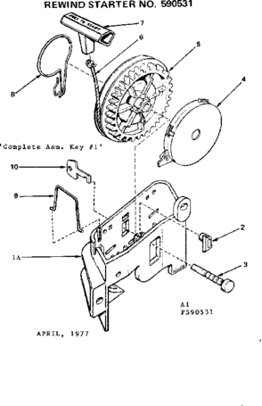 Rewind Starter Diagram and Parts List for 143295042  Craftsman Engine