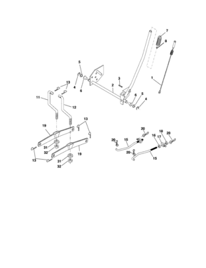 Lift Assembly Diagram and Parts List for 917287050  Craftsman Lawn Tractor