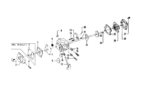 Carburetor Diagram and Parts List for 234795510  Craftsman Trimmer