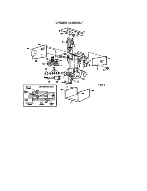 Opener Assembly Diagram and Parts List for 13953669SRT  Craftsman Garage Door Opener