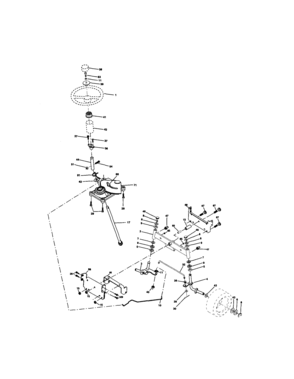 Steering Assembly Diagram and Parts List for 917271743  Craftsman Lawn Tractor