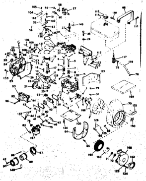 Basic Engine Diagram and Parts List for 143596042  Craftsman Engine