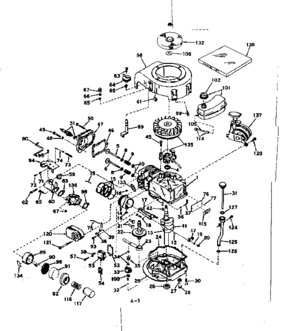 Basic Engine Diagram and Parts List for 143174292  Craftsman Engine