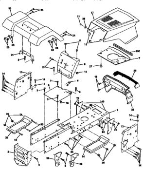 Chassis And Enclosures Diagram and Parts List for 917256491  Craftsman Lawn Tractor