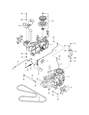 Hydraulic Pump-motor Diagram and Parts List for 917277730  Craftsman Engine