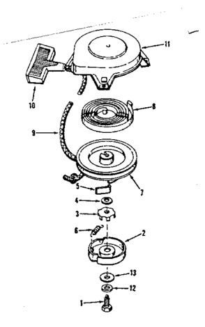 Rewind Starter No. 590374 Diagram and Parts List for 143531092  Craftsman Engine