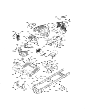 Chassis Diagram and Parts List for 917250821  Craftsman Lawn Tractor