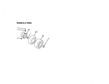 Wheels And Tires Diagram and Parts List for 917270743  Craftsman Lawn Tractor