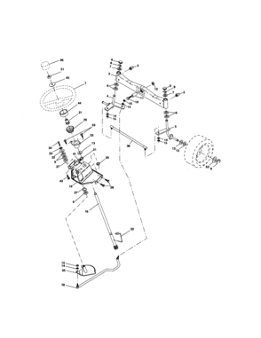 Steering Assembly Diagram and Parts List for 917276071  Craftsman Lawn Tractor