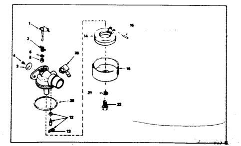 Carburetor Diagram and Parts List for 143364172  Craftsman Engine
