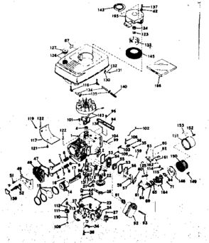 Basic Engine Diagram and Parts List for 143226142  Craftsman Engine