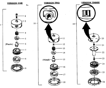 3 Version Cutting Head Diagram and Parts List for 358798140  Craftsman Trimmer