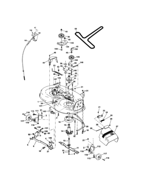 Mower Deck Diagram and Parts List for 917274820  Craftsman Lawn Tractor
