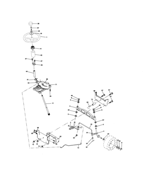 Steering Assembly Diagram and Parts List for 917275753  Craftsman Lawn Tractor