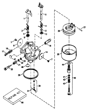 Replacement Parts Diagram and Parts List for 143946007  Craftsman Engine