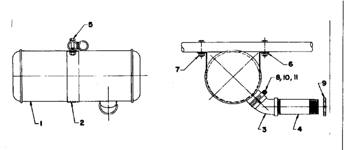 Muffler Assembly Diagram and Parts List for 5803182-3  Craftsman Engine