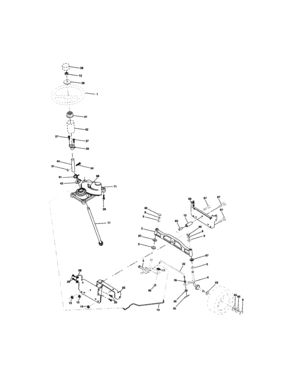 Steering Assembly Diagram and Parts List for 917273392  Craftsman Lawn Tractor
