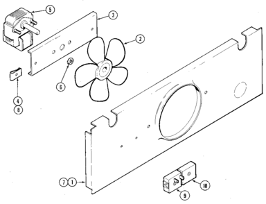 Blower/cooling Fan Lower Oven Diagram and Parts List for 489520  Craftsman Cabinet
