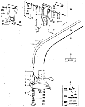 Drive Shaft Diagram and Parts List for 358796130  Craftsman Trimmer