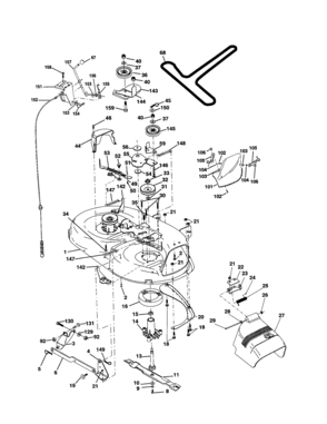 Mower Deck Diagram and Parts List for 917250440  Craftsman Lawn Tractor
