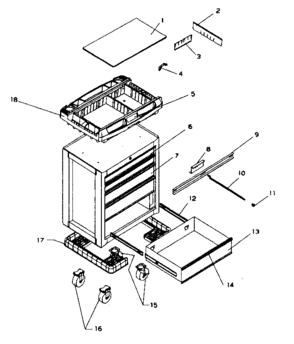 Project Center Diagram and Parts List for 706654546  Craftsman Tool Stand & Cart