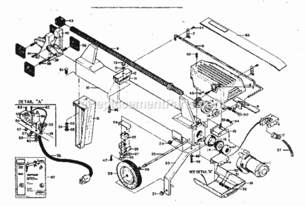 Page A Diagram and Parts List for 833287500  Craftsman Log Splitter