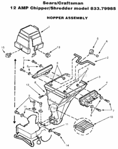 Page B Diagram and Parts List for 83379985  Craftsman Chipper Shredder