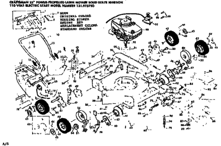 Mower Deck Diagram and Parts List for 131975720  Craftsman Lawn Mower
