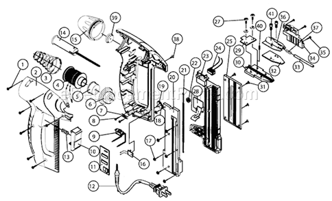 Page A Diagram and Parts List for 83668563  Craftsman Nailer