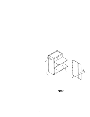 Bulk Storage Side Cabinet Diagram and Parts List for 706657631  Craftsman Tool Stand & Cart