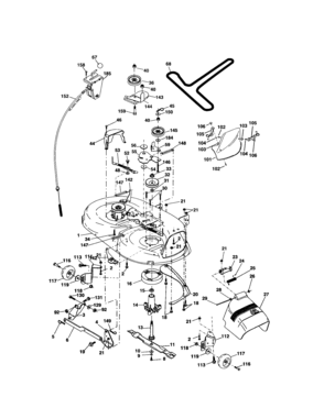 Mower Deck Diagram and Parts List for 917273757  Craftsman Lawn Tractor