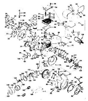 Basic Engine Diagram and Parts List for 143622062  Craftsman Engine