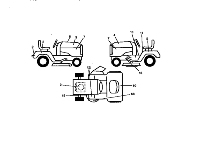 Decals Diagram and Parts List for 917270613  Craftsman Lawn Tractor