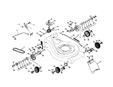 Wheels/tires/cover Drive Diagram and Parts List for 917377820  Craftsman Lawn Mower