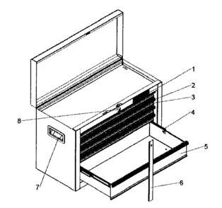 Part Location Diagram of T19824A2-EBK Craftsman Tool chest lock bar