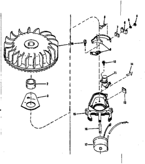 Magneto (wico Fw-2617) Diagram and Parts List for 14343251  Craftsman Engine