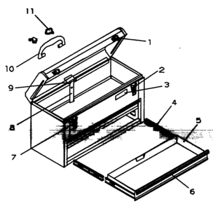 Chest Diagram and Parts List for 706653312  Craftsman Tool Stand & Cart