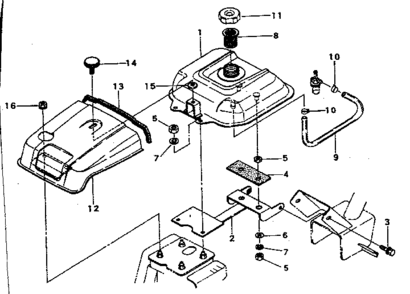 Fuel Tank And Engine Cover Diagram and Parts List for 636299950  Craftsman Engine