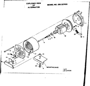 Alternator Diagram and Parts List for 580327630  Craftsman Engine