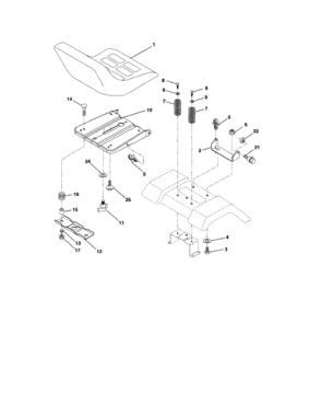 Seat Diagram and Parts List for 917287012  Craftsman Lawn Tractor